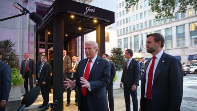 Trump, Vance y miembros del Gabinete cenan fuera en Washington para celebrar reducción de delincuencia