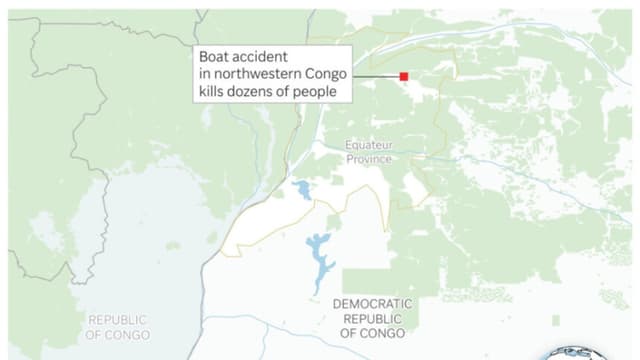 Entre los fallecidos en el naufragio de una embarcación en el Congo, que se cobró decenas de vidas, hay estudiantes. Gráfico de AP.