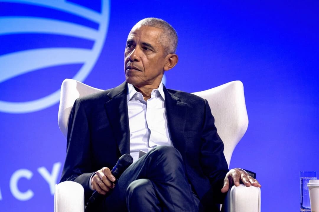 El expresidente Barack Obama durante el Foro sobre la Democracia 2024 de la Fundación Obama, celebrado en Chicago el 5 de diciembre de 2024. (Scott Olson/Getty Images)
