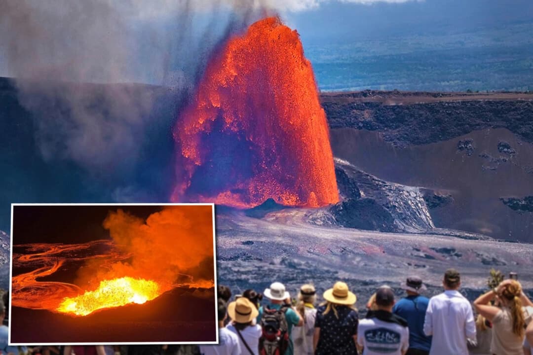 Vistas del volcán Kilauea en erupción en la isla de Hawái. (Cortesía del USGS).
