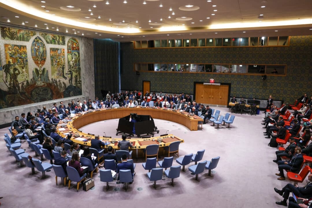 El Consejo de Seguridad de las Naciones Unidas celebra una reunión sobre "La situación en Oriente Medio, incluida la cuestión palestina" en la sede de la ONU en Nueva York el 23 de septiembre de 2025. (Angela Weiss/AFP a través de Getty Images)
