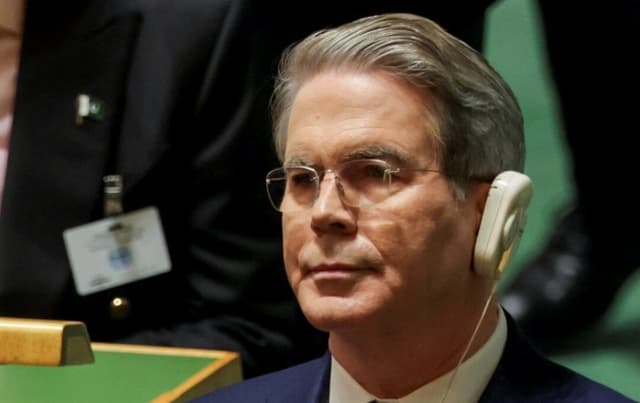 El secretario del Tesoro de Estados Unidos, Scott Bessent, asiste a la 80.° Asamblea General de la ONU, en la ciudad de Nueva York, el 23 de septiembre de 2025. (Reuters/Jeenah Moon)