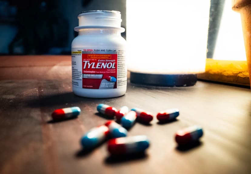 Suplementos de Tylenol sobre una mesa en Los Ángeles el 25 de septiembre de 2025. (John Fredricks/The Epoch Times)