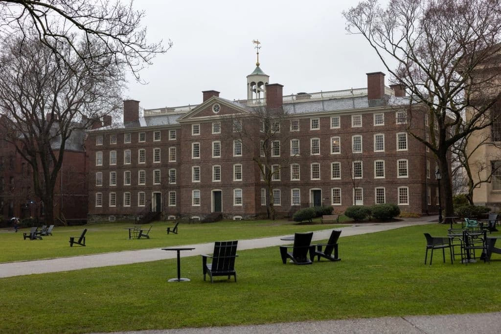 El Main Green de la Universidad Brown en Providence, Rhode Island, el 17 de marzo de 2025. (Scott Eisen/Getty Images)
