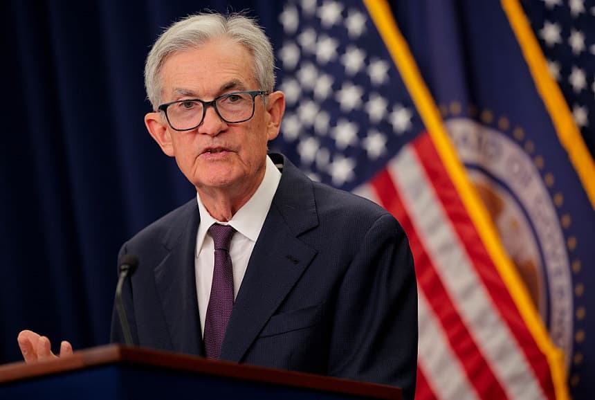 El presidente de la Reserva Federal, Jerome Powell, habla durante una conferencia de prensa tras una reunión de dos días del Comité Federal de Mercado Abierto en la Reserva Federal el 17 de septiembre de 2025 en Washington, DC. (Chip Somodevilla/Getty Images)
