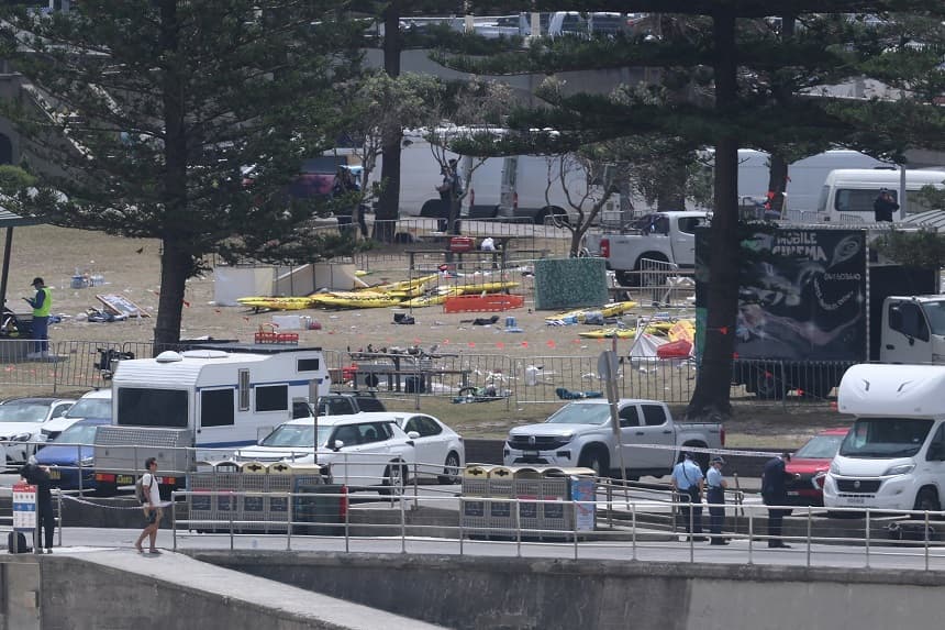 Vista del Bondi Pavillion tras el tiroteo ocurrido en la playa de Bondi, en Sídney, el 15 de diciembre de 2025. (DAVID GRAY / AFP a través de Getty Images)
