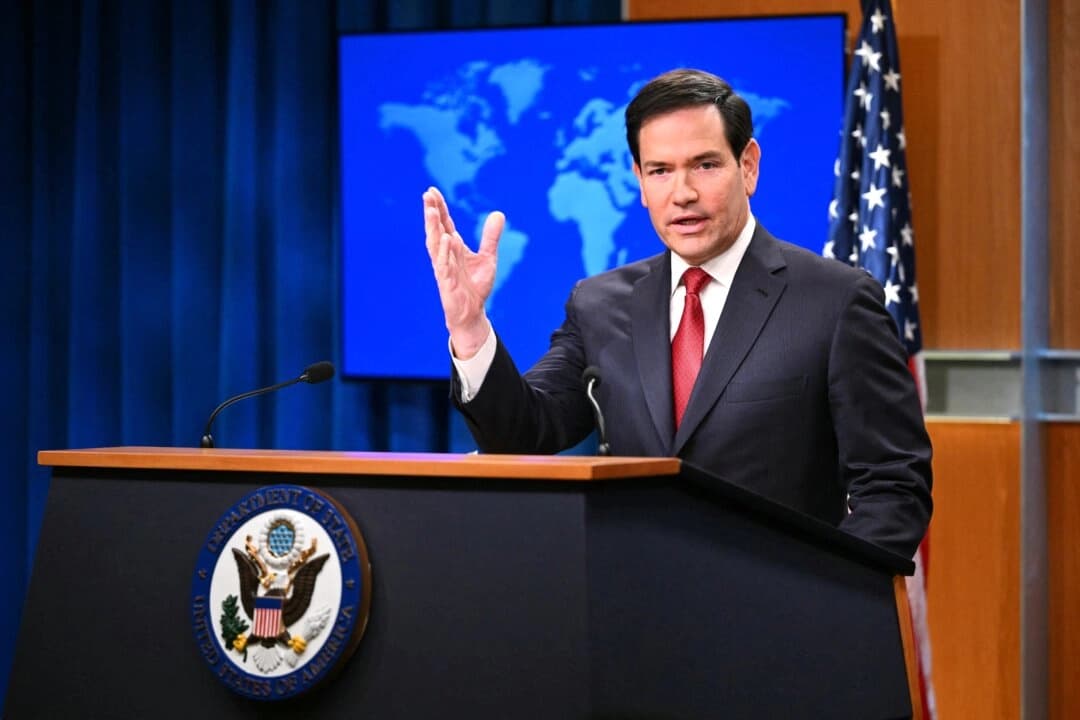 El secretario de Estado, Marco Rubio, habla durante una conferencia de prensa de fin de año en la sala de prensa del Departamento de Estado en Washington, el 19 de diciembre de 2025. (Mandel Ngan/AFP)