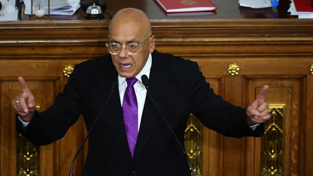 Jorge Rodríguez habla durante la sesión inaugural del Período Constitucional Legislativo 2026-2031 en el Palacio Federal Legislativo el 5 de enero de 2026 en Caracas, Venezuela. (Jesús Vargas/Getty Images)