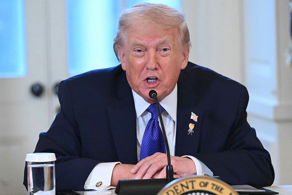El presidente de Estados Unidos, Donald Trump, habla durante una reunión con ejecutivos de empresas petroleras estadounidenses en el Salón Este de la Casa Blanca en Washington, D.C., el 9 de enero de 2026. (Foto de SAUL LOEB / AFP a través de Getty Images)