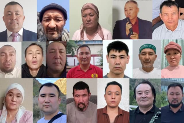 Activistas kazajos detenidos por las autoridades kazajas tras organizar una protesta contra los abusos de los derechos humanos que se están produciendo en Xinjiang. (Collage fotográfico de The Epoch Times)