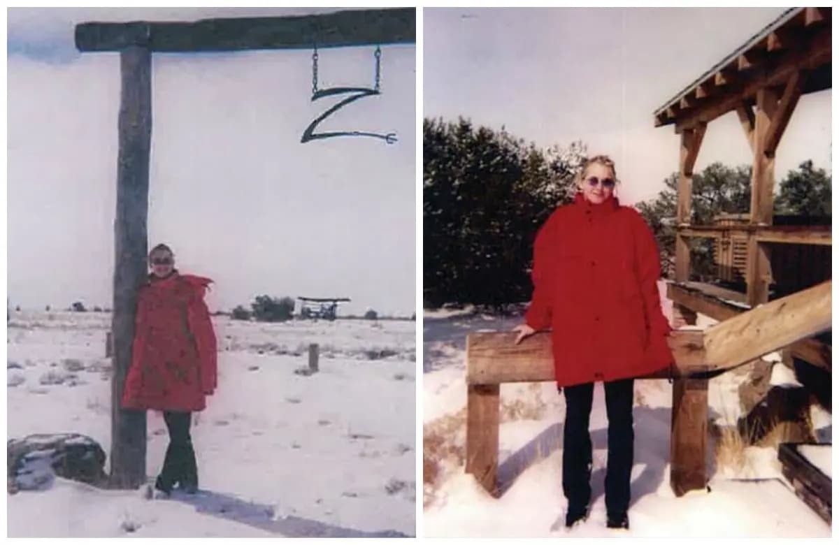 Virginia Roberts, ahora Virginia Giuffre, en el rancho Zorro de Jeffrey Epstein en Nuevo México, en fotos de archivo. (Corte de Distrito de Estados Unidos del Distrito Sur de Florida)
