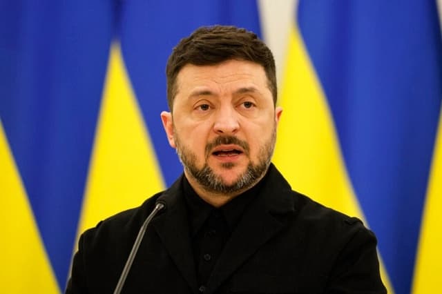 El presidente ucraniano Volodímir Zelenski en Vilna, Lituania, el 25 de enero de 2026. (Petras Malukas/AFP a través de Getty Images)
