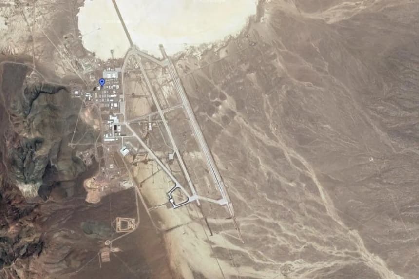 Vista del Área 51. (Google Maps/Captura de pantalla vía The Epoch Times)