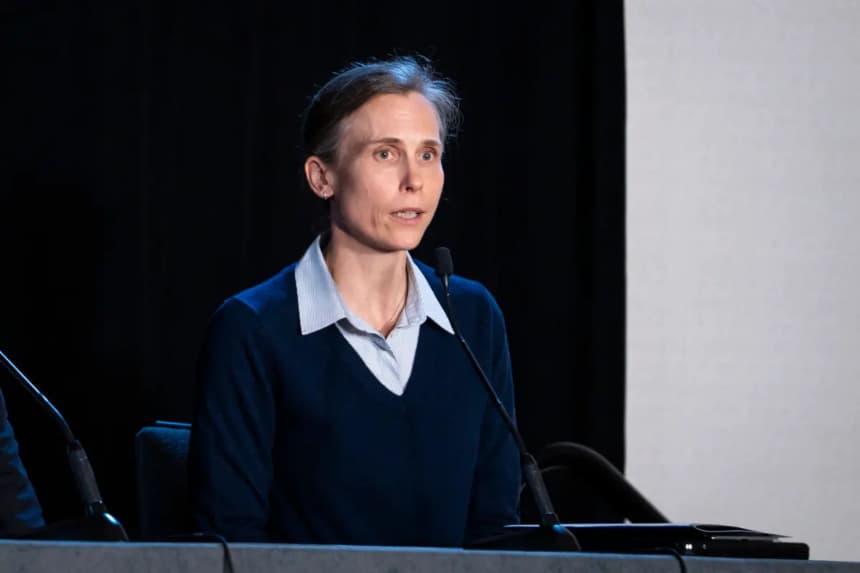 La Dra. Katy Hurd habla durante el evento "Genspect: La vida más allá de la transición" en Washington, el 12 de marzo de 2026. (Madalina Kilroy/The Epoch Times)