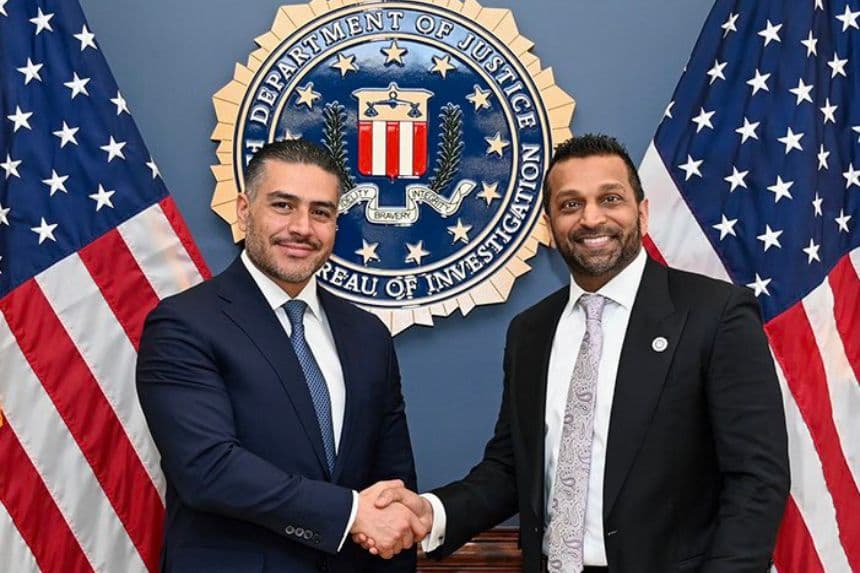 El secretario de Seguridad Ciudadana, Omar García Harfuch, y el director del FBI, Kash Patel. (Créditos: Secretaría de Seguridad Ciudadana)