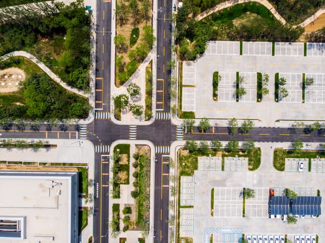 Vista aérea del centro de atención al ciudadano de la Nueva Área de Xiong'an el 2 de junio de 2018 en Baoding, provincia de Hebei, China. (Foto de VCG/VCG vía Getty Images)