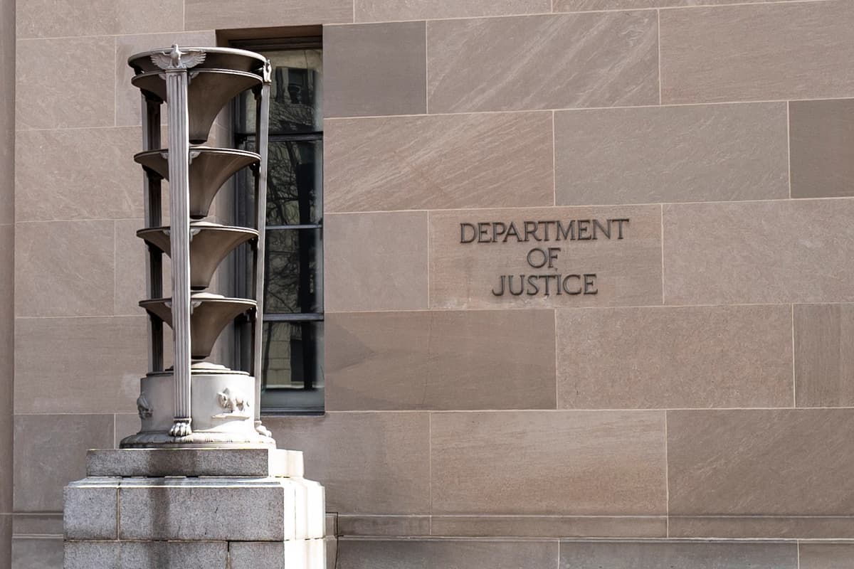 El Departamento de Justicia en Washington el 11 de marzo de 2026. (Madalina Kilroy/The Epoch Times)