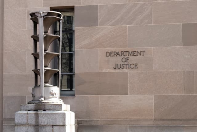 El Departamento de Justicia en Washington el 11 de marzo de 2026. (Madalina Kilroy/The Epoch Times)