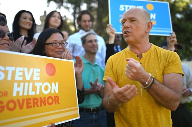 El candidato a gobernador Steve Hilton declaró el 22 de abril de 2025 que quiere "hacer que California vuelva a ser dorada". (Cortesía de Steve Hilton para Gobernador)