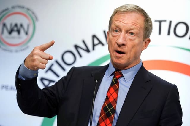 Tom Steyer interviene en la Conferencia Regional del Sudeste de National Action Networks, celebrada en Atlanta el 21 de noviembre de 2019. En aquel momento, Steyer era candidato presidencial por el Partido Demócrata. (Elijah Nouvelage/Getty Images).