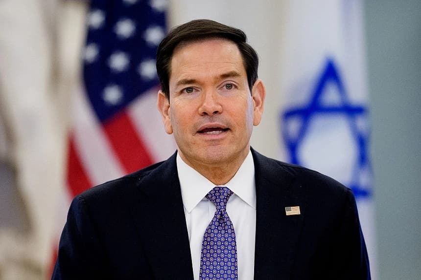 El secretario de Estado Marco Rubio pronuncia un discurso en el Departamento de Estado, en Washington, el 14 de abril de 2026. (Andrew Harnik/Getty Images)
