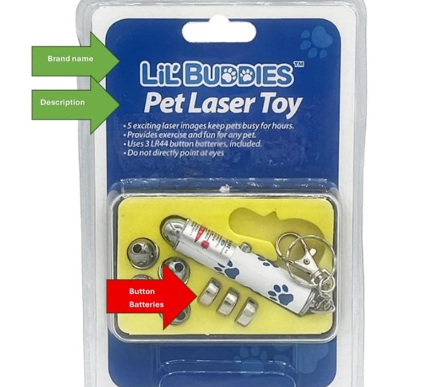 La Comisión de Seguridad de Productos de Consumo retiró del mercado 51,160 unidades del juguete láser para mascotas "Lil' Buddies", fabricado por JC Sales, el 16 de abril. (JC Sales)