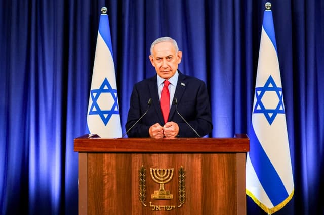 El primer ministro israelí, Benjamin Netanyahu, habla durante una rueda de prensa en Jerusalén el 19 de marzo de 2026. (Ronen Zvulun/AFP vía Getty Images).