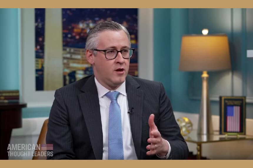 Peter Mattis, presidente de la Fundación Jamestown, habla con "American Thought Leaders" de EpochTV el 20 de abril de 2026. (Captura de pantalla vía The Epoch Times).