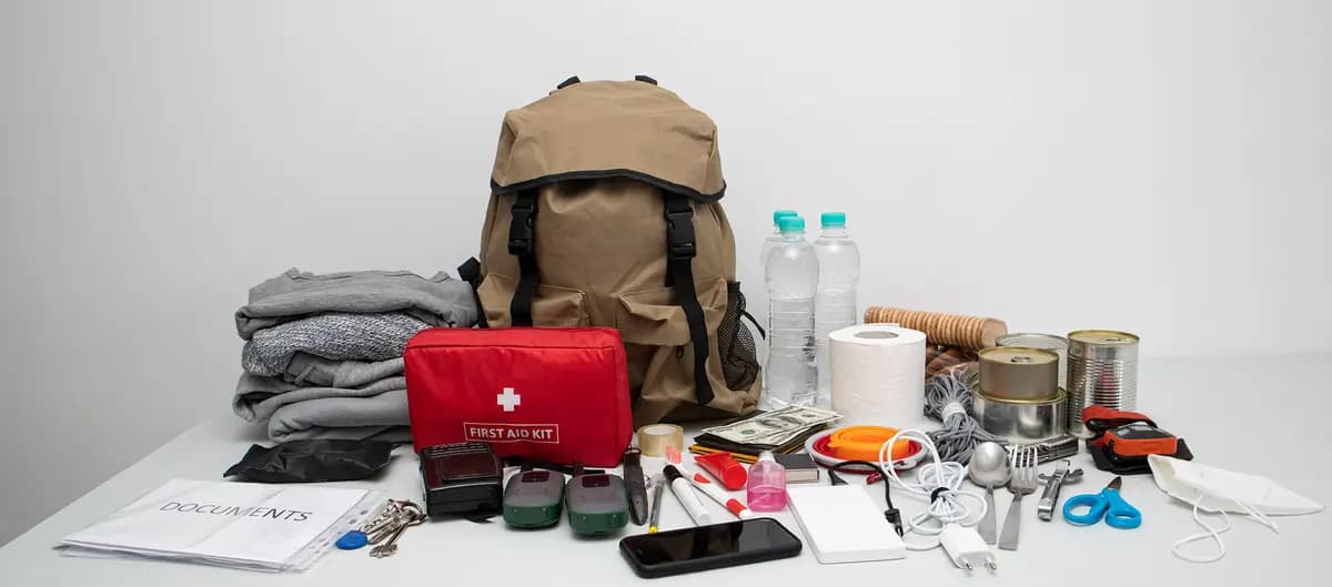 Un kit de emergencia bien preparado incluye agua, alimentos, medicamentos, linternas, pilas, documentos importantes y suministros básicos de primeros auxilios. (Skylines/Shutterstock)