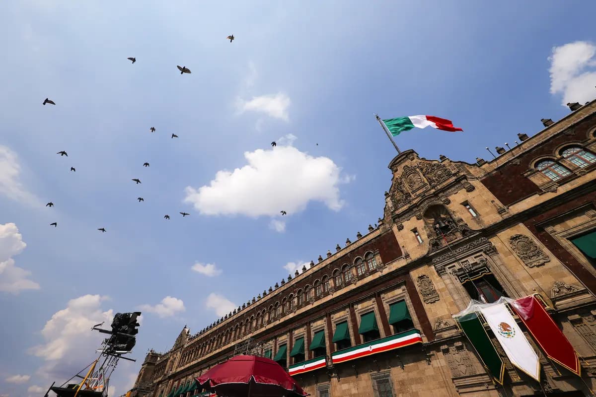 El Palacio Nacional de la Ciudad de México, el 15 de septiembre de 2020. (Héctor Vivas/Getty Images).