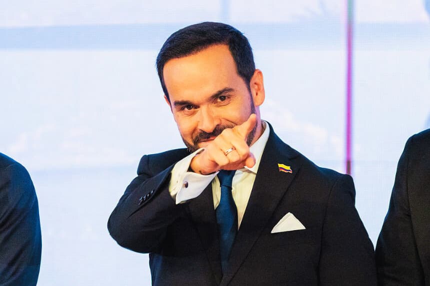El presidente electo de Colombia, Abelardo de la Espriella, el 25 de junio de 2026, en Bogotá, Colombia. (Diego Cuevas/Getty Images)