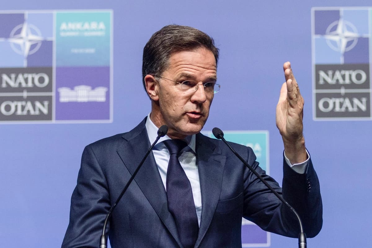 Mark Rutte, secretario general de la OTAN, habla en la conferencia de prensa previa a la cumbre en Ankara, Turquía, el 6 de julio de 2026. (Burak Kara/Getty Images)
