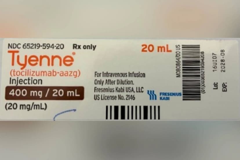 Los viales de Tyenne Injection de Fresenius Kabi fueron retirados del mercado debido a contaminación. (Cortesía de la FDA). 