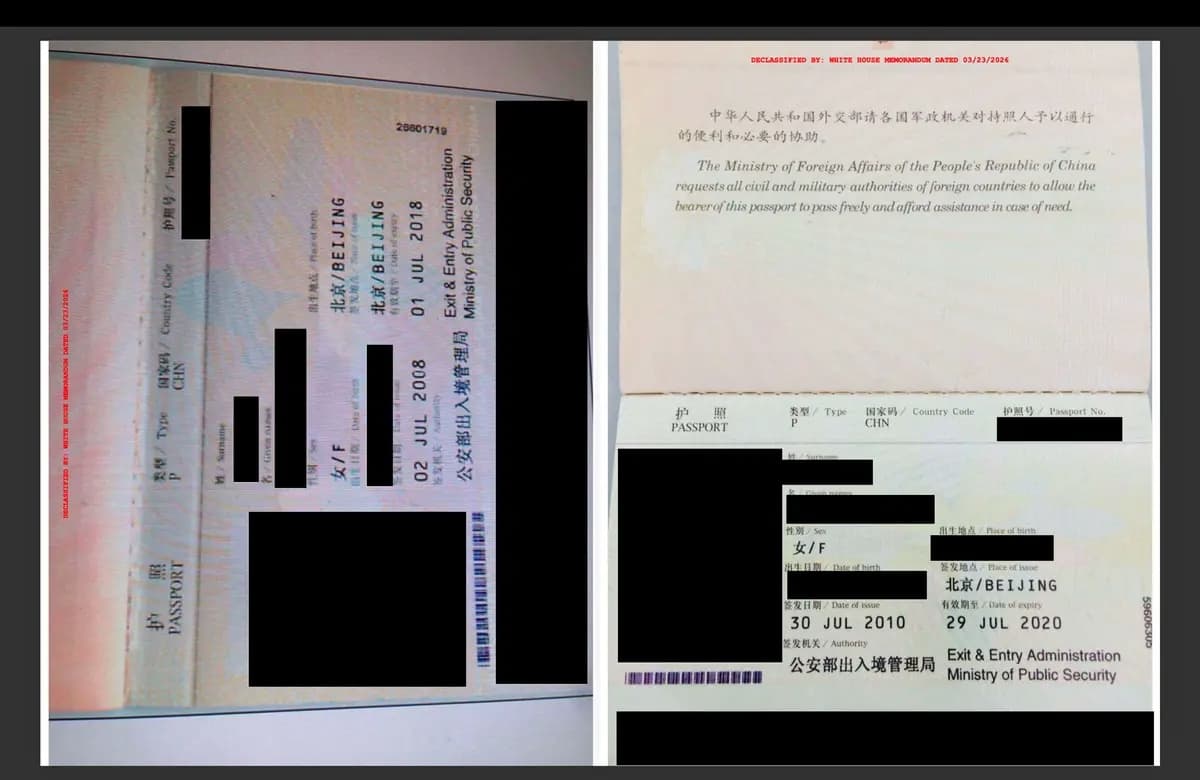 Documentos recientemente desclasificados y publicados por el Grupo de Trabajo de Transparencia Gubernamental de la Casa Blanca el 17 de agosto revelan una operación para investigar al exrepresentante Eric Swalwell (D-Calif.) y a su voluntaria Christine Fang por violaciones a las normas de financiamiento de campaña. (Cortesía de la Casa Blanca)