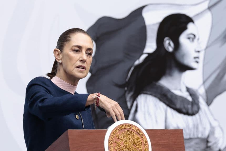 La presidenta de México, Claudia Sheinbaum, habla durante una rueda de prensa en Palacio Nacional de la Ciudad de México, México. Imagen de archivo. (EFE/José Méndez)
