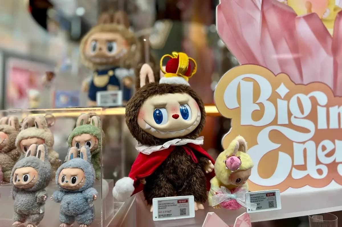Juguetes Labubu en exhibición dentro de una tienda de Pop Mart en San José, California, el 6 de junio de 2025. (Conner Lee/The Epoch Times)