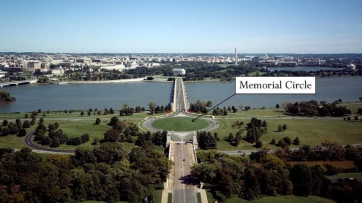 Se planea construir el Gran Arco Triunfal y la Plataforma de Observación Militar en el Memorial Circle de la Isla Columbia en Washington (D.C., Departamento del Interior de EE. UU.)