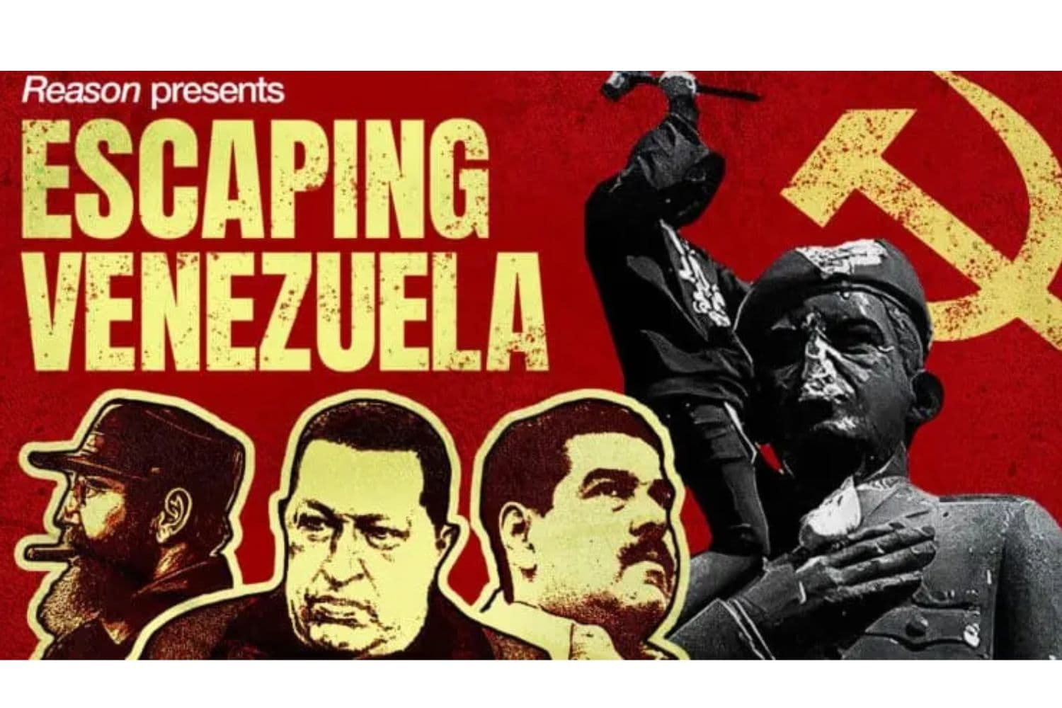 Cartel de<br/>"Escape de Venezuela". (Reason Foundation)