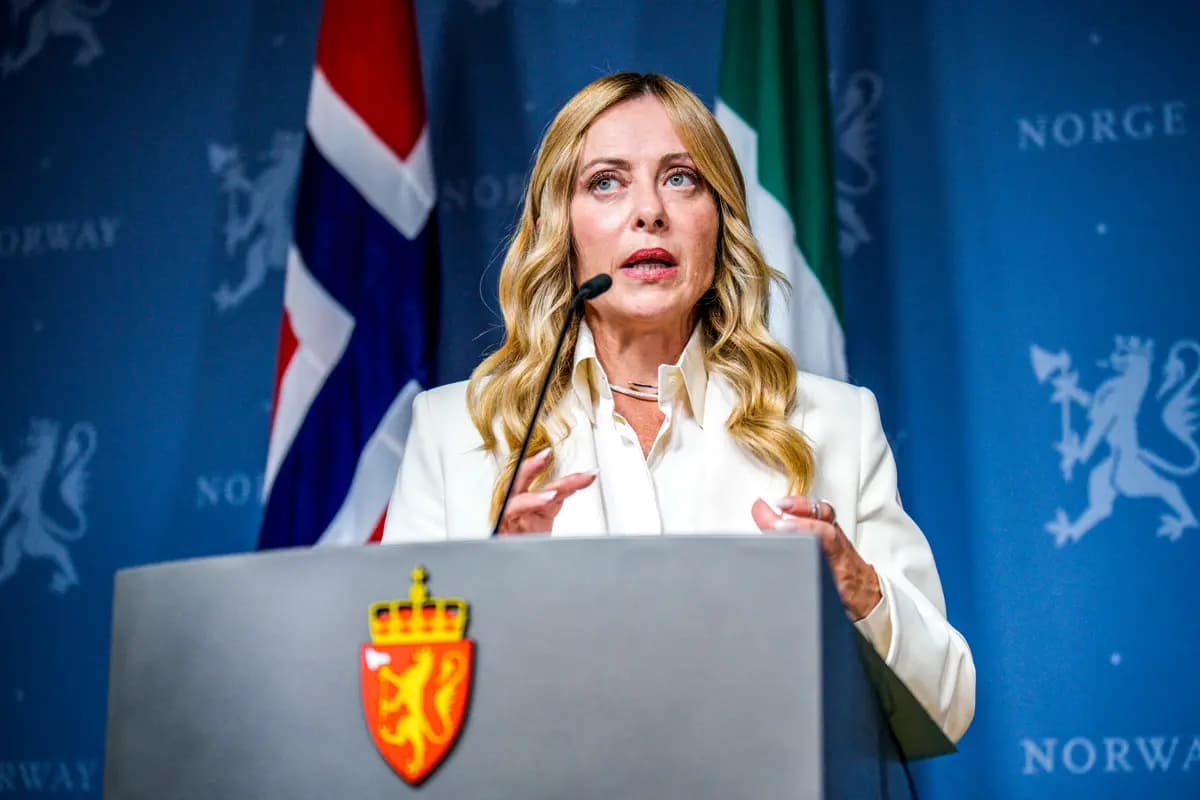 La primera ministra italiana, Giorgia Meloni, en Oslo, Noruega, el 17 de septiembre de 2026. (Stian Lysberg Solum / NTB / AFP vía Getty Images).