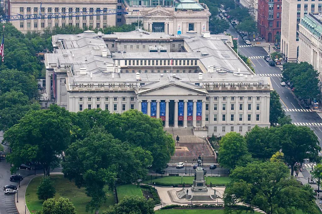 El Departamento del Tesoro de EE. UU. en Washington, el 28 de junio de 2026. (Al Drago/Getty Images).