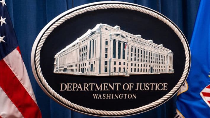 El Departamento de Justicia en Washington, el 12 de febrero de 2025. (Madalina Vasiliu/The Epoch Times)