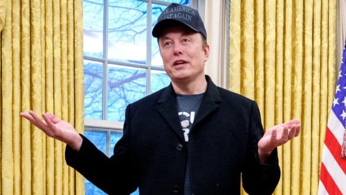 Elon Musk, el director de DOGE, habla en la Oficina Oval de la Casa Blanca, el 11 de febrero de 2025. (Andrew Harnik/Getty Images)