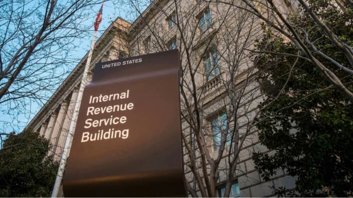 La sede del Servicio de Impuestos Internos en Washington, en una foto de archivo. AP Photo/J. David Ake, Archivo
