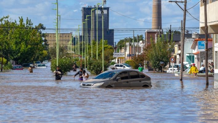Fotografía que muestra inundaciones en Bahía Blanca, Argentina. (EFE/ Pablo Presti)