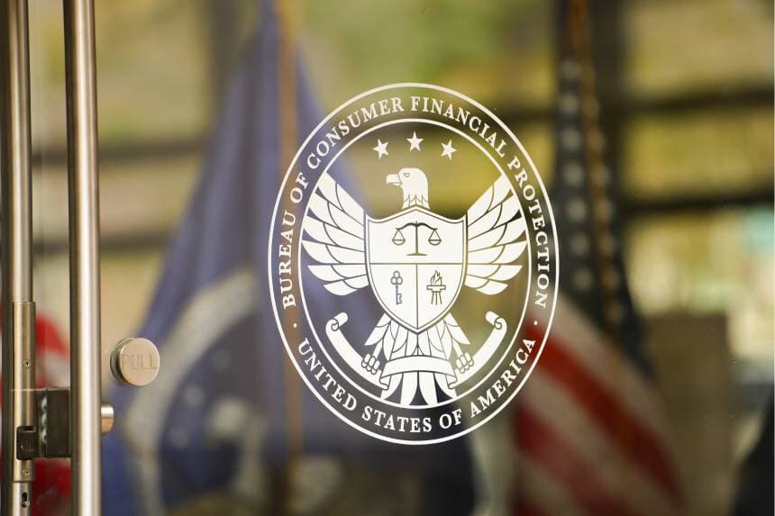 El edificio de la Agencia para la Protección Financiera del Consumidor en Washington, el 31 de octubre de 2023. (Madalina Vasiliu/The Epoch Times).