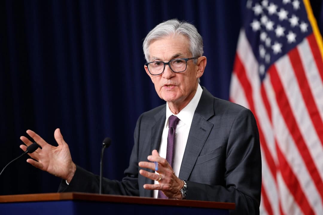 El presidente de la Reserva Federal, Jerome Powell, pronuncia unas palabras en una rueda de prensa en la Reserva Federal en Washington el 19 de marzo de 2025. (Kevin Dietsch/Getty Images)