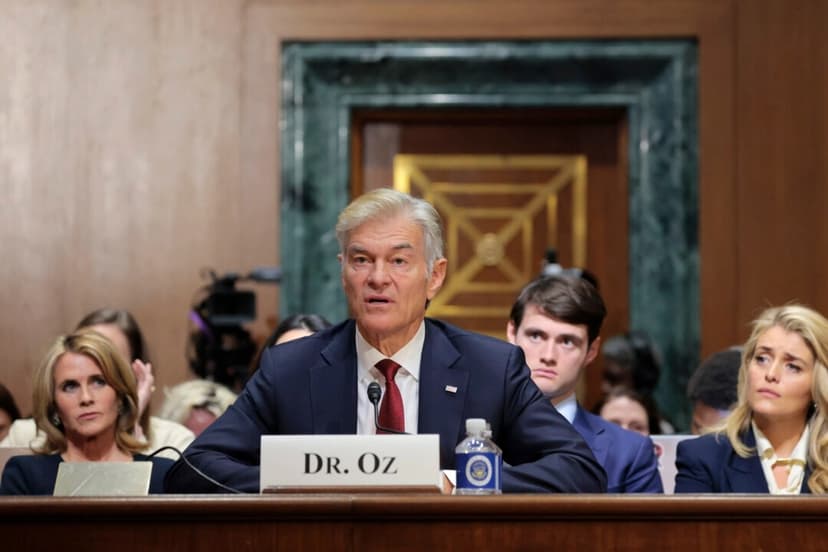 El Dr. Mehmet Oz habla durante una audiencia de confirmación con el Comité de Finanzas del Senado en el edificio Dirksen del Senado en Washington el 14 de marzo de 2025. (Anna Moneymaker/Getty Images)