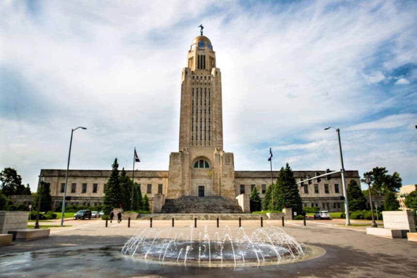 Capitolio del estado de Nebraska en Lincoln, Nebraska, el 24 de junio de 2021. (Petr Svab/The Epoch Times)