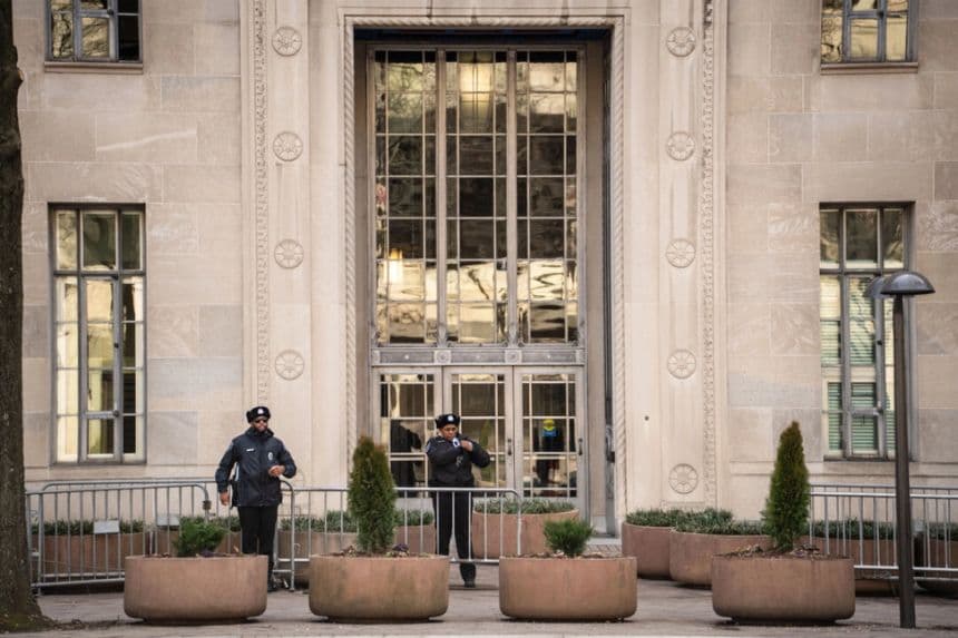 El Departamento de Justicia (DOJ) en Washington el 10 de marzo de 2025. (Madalina Vasiliu/The Epoch Times)