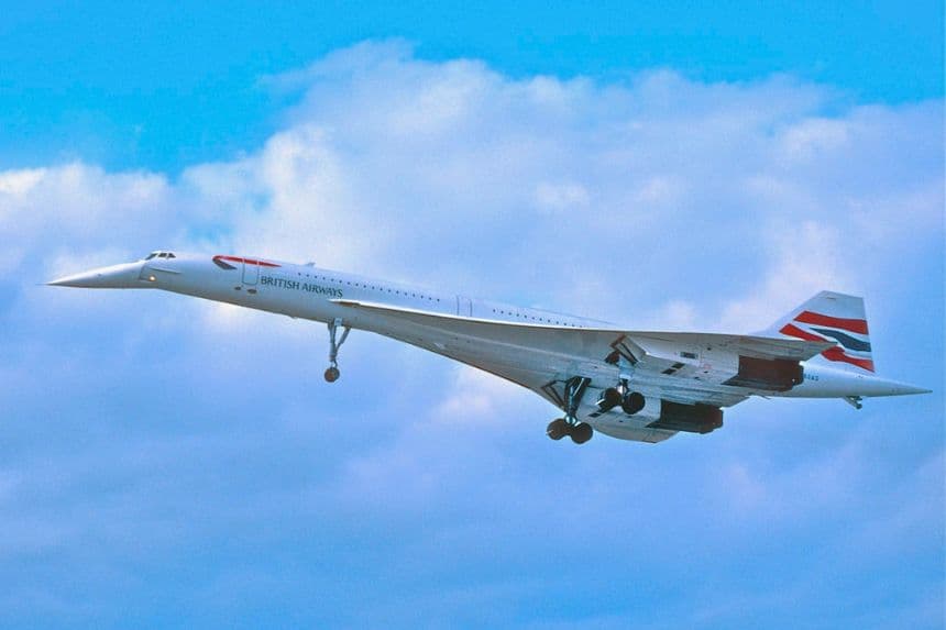 Un avión Concorde de British Airways, el único avión supersónico comercial. Aero Icarus desde Zúrich, Suiza, (a través de Wikimedia Commons)